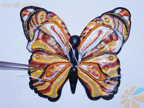 Мастер-класс по созданию подвески-бабочки из полимерной глины: Шаг 8