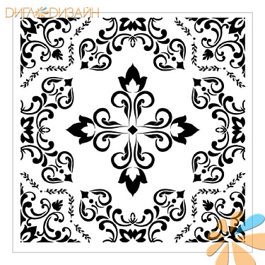 Трафарет пластиковый Cadence TCS-018 узор плитка 30х30см, фото 1