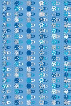 Мелкие матрешки на голубом Мелкие матрешки на голубом